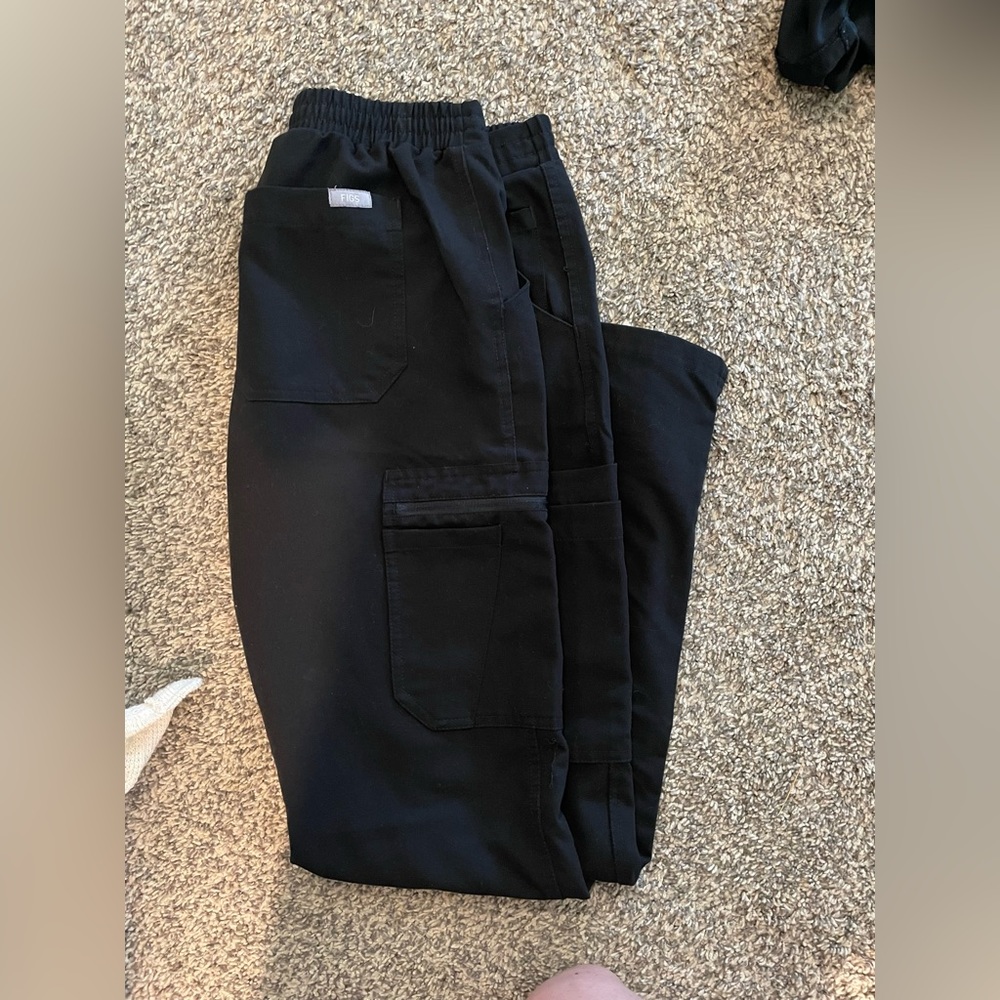 Black Yola Style Fig Scrub Pants